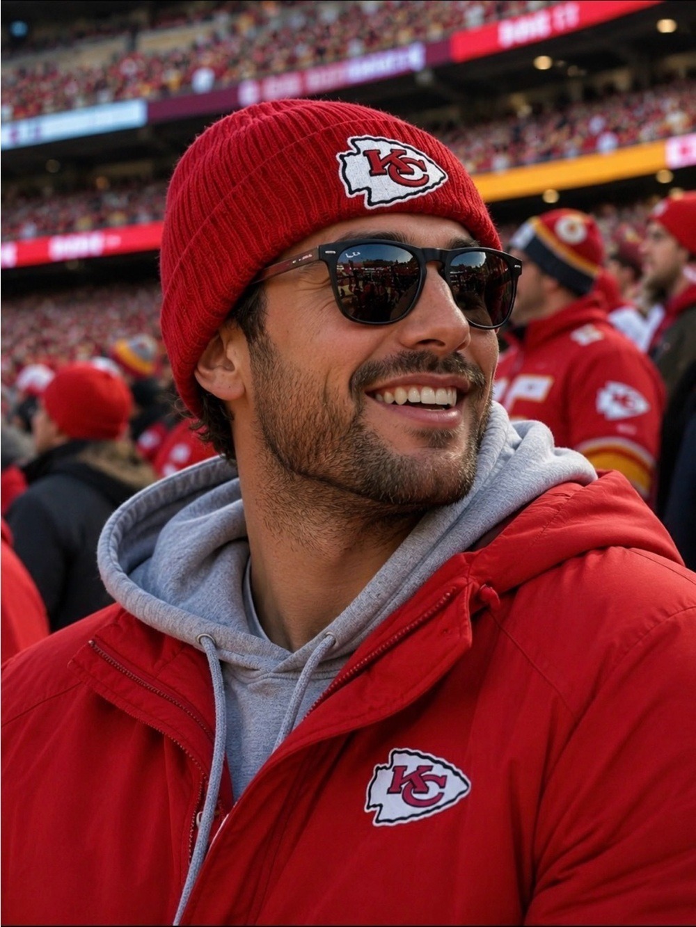 Kansas City Chief Red Knit Beanie Fanatics NFL Winter Hat KC Football Cuffed Cap